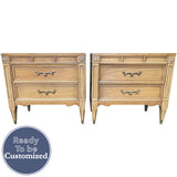 25" Unfinished 2 Drawer American Of Martinsville Vintage Nightstand Set of 2 #08870