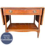 32"-60" Unfinished 1 Drawer Vintage Bar Cart #08872