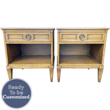 22" Unfinished 1 Drawer Henredon Vintage Nightstand Set of 2 #08871