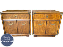 Load image into Gallery viewer, 24.5&quot; Unfinished 1 Drawer 2 Door Drexel Vintage Nightstand Set of 2 #08505
