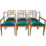 22.5" Finished Vintage Chair Set of 6 with Custom Upholstery  #08573