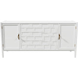 62" Unfinished 3 Drawer 2 Door Vintage Buffet #08769