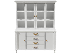 58" Unfinished 4 Door 4 Drawer Vintage Hutch #07962