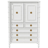38" Unfinished 2 Door 5 Drawer Vintage Bamboo Style Hutch #08840