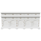 88" Unfinished 8 Drawer 5 Door Vintage Buffet #08644