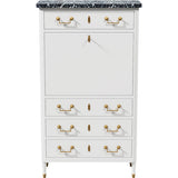 31.5" Unfinished 4 Drawer Vintage Marble Top Tallboy #08767