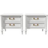 25.5" Unfinished 3 Drawer Vintage Side Table Set of 2 #08793