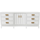 78" Unfinished 2 Door 6 Drawer Vintage Buffet #08819