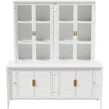66" Unfinished 8 Door Vintage Hutch #08759