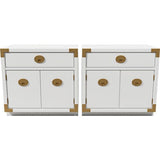 24" Unfinished 2 Door 1 Drawer Vintage 2 Side Table Set #08117