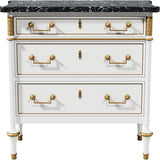 31.5" Unfinished 3 Drawer Vintage Marble Top Dresser #08758