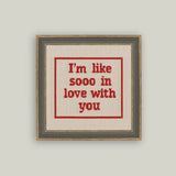 Cross Stitch In Love Framed Antique Print
