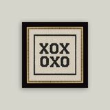 Cross Stitch XOXO Framed Antique Print