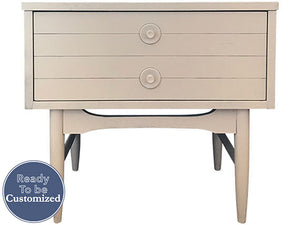 24" Unfinished 2 Drawer Single Heirloom Vintage Side Table #03495