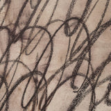 Detail of the black cursive brushwork and textured canvas on Revelation Cursive Framed Canvas