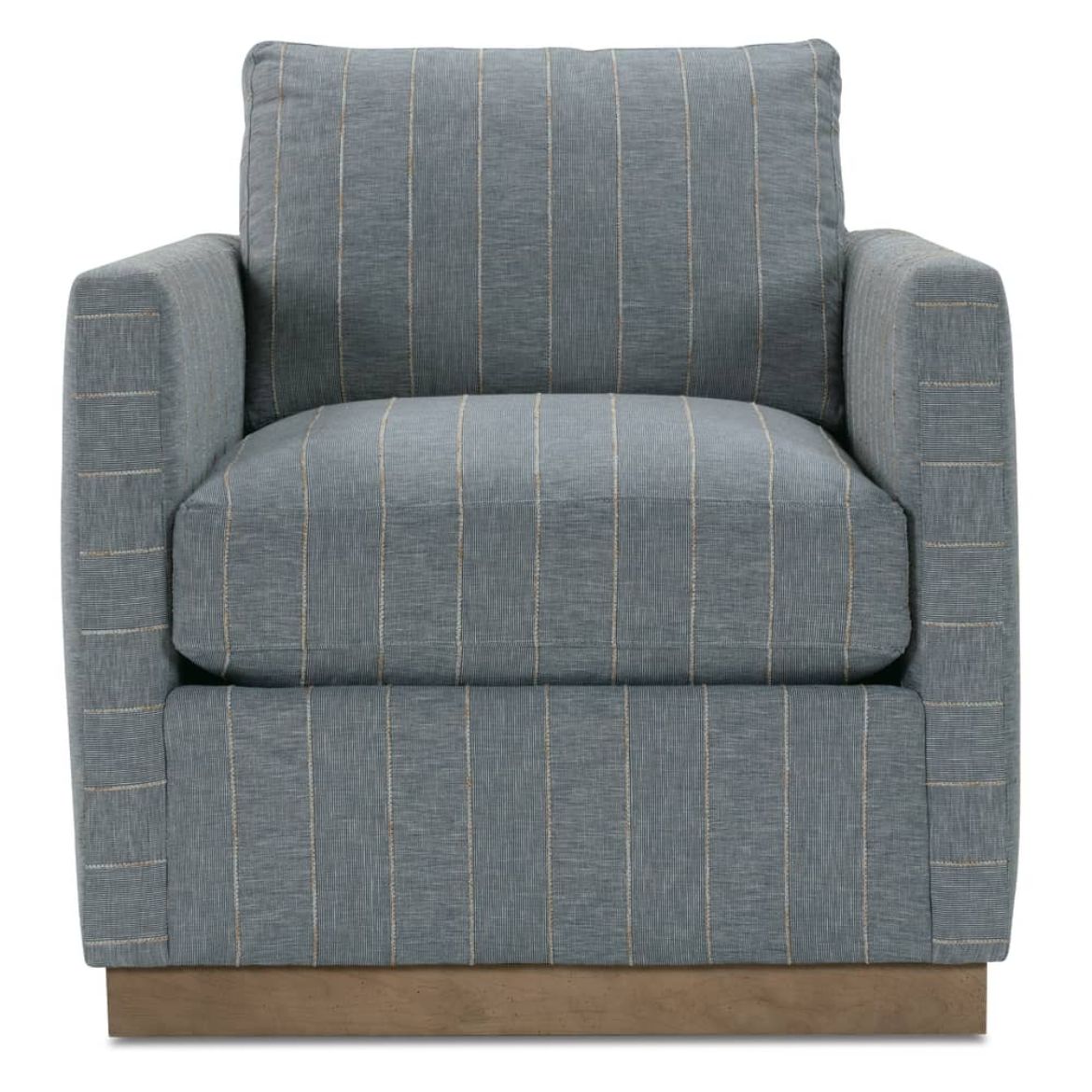32" Allie Swivel Chair — Indigo Kid-proof Stripe — Fabric RA251-52 | Rowe Quick Ship