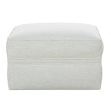 28" Kara Ottoman — Nomad Snow — Fabric 102CR-19 | Rowe Quick Ship