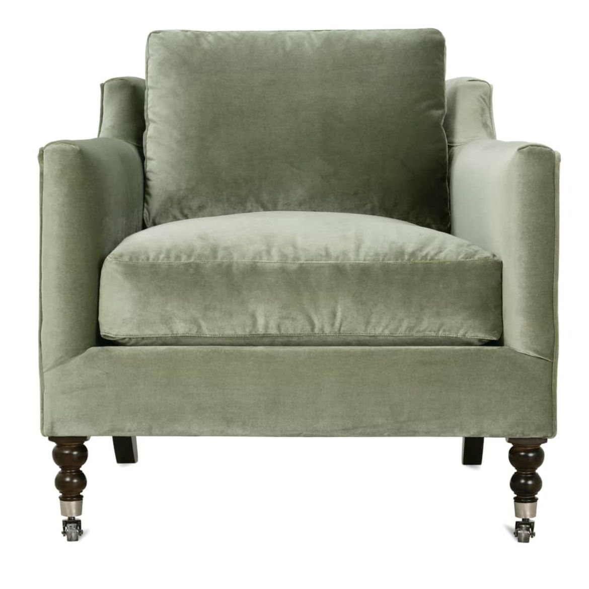 33" Madeline Chair — Antiqued Moss Velvet — Fabric 15026-23 | Rowe Quick Ship