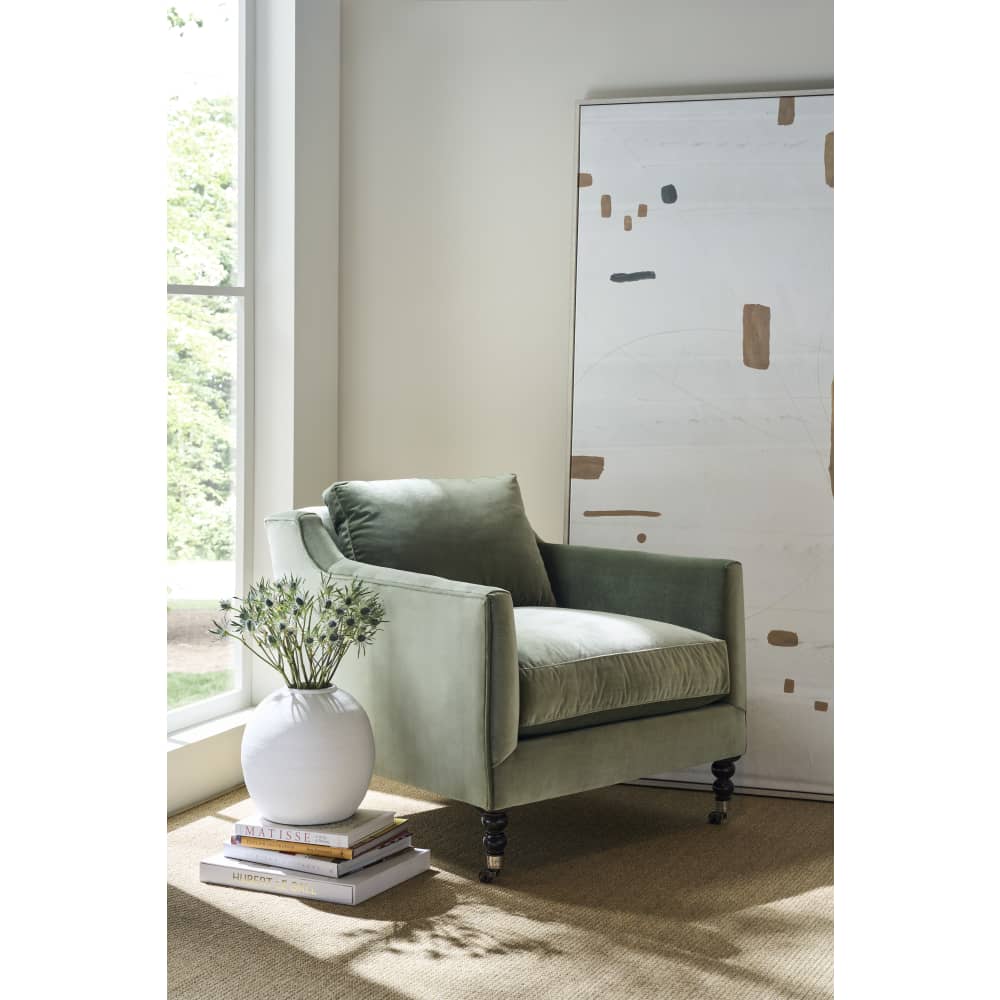 33" Madeline Chair — Antiqued Moss Velvet — Fabric 15026-23 | Rowe Quick Ship — additional Rowe photo 1