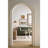 Rowe Madeline 90-inch sofa in sage, supplier lifestyle photograph viewed through an archway