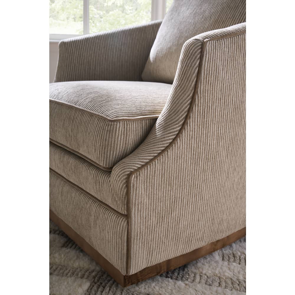 31" Emmerson Swivel Chair — Fabric RV107-28 | Rowe Quick Ship — Rowe room and detail photo