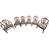 20" Unfinished Vintage Shield Back Chair Set of 6 #07602