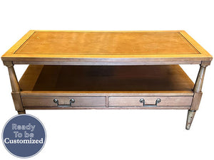 40" Unfinished 2 Drawer Vintage Table #07558