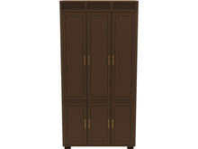 Load image into Gallery viewer, 38&quot; Unfinished 2 Drawer 4 Door Artefacts Vintage Wardrobe Hutch #07393
