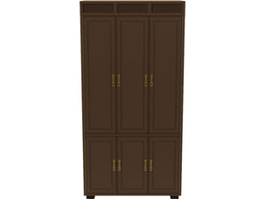 38" Unfinished 2 Drawer 4 Door Artefacts Vintage Wardrobe Hutch #07393