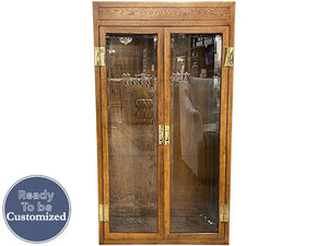 32" Unfinished 2 Door Henredon Vintage Glass Door Hutch #08160