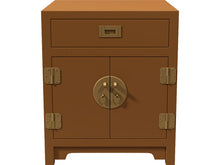 Load image into Gallery viewer, 20&quot; Unfinished 2 Door 1 Drawer Vintage Campaign Style Single Nightstand #07131
