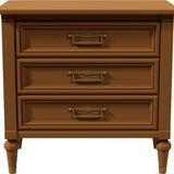 26" Unfinished 3 Drawer Vintage Single Nightstand #07510