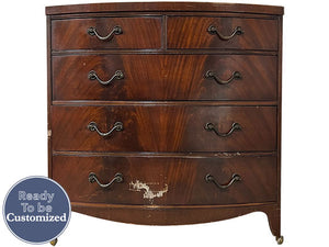 36.5" Unfinished 4 Drawer Vintage Dresser #07981