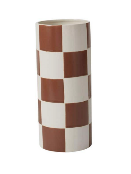 Terracotta Checkerboard Vase