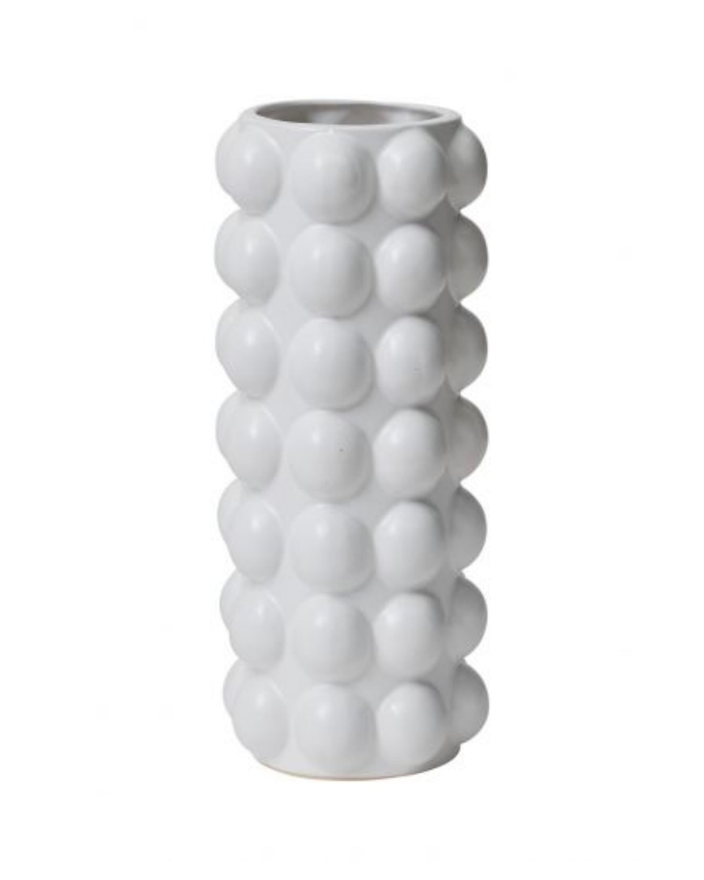 White Ceramic Bubble Tall Vase