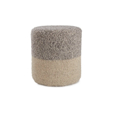 Micco Color-Blocked Shearling Pouf