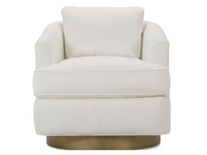 Kaylee Aged Brass Down-Blend Cushion Swivel Chair