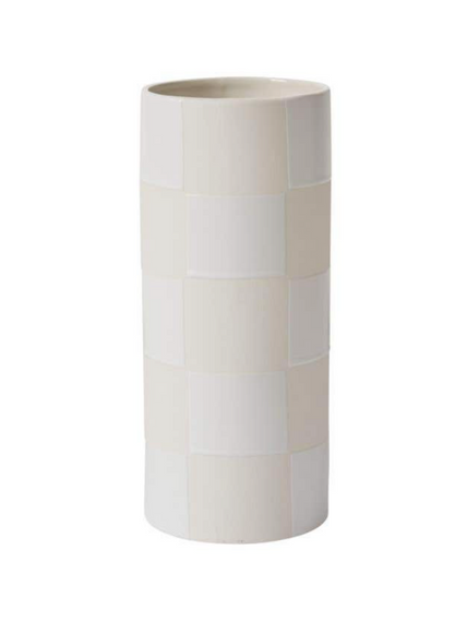 White Checkerboard Vase