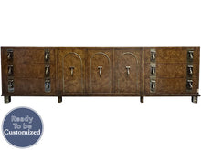 Load image into Gallery viewer, 116&quot; Unfinished 3 Door 6 Drawer Mastercraft Furniture Co. Vintage Buffet #07917
