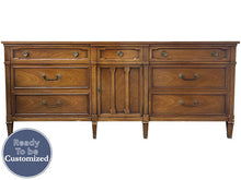 Load image into Gallery viewer, 75&quot; Unfinished 7 Drawer 1 Door Drexel Vintage Buffet #08118
