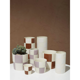 White Checkerboard Vase