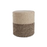 Micco Color-Blocked Shearling Pouf