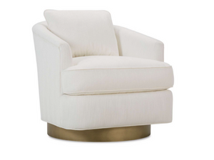 Kaylee Aged Brass Down-Blend Cushion Swivel Chair