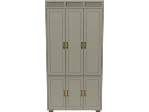 38" Unfinished 2 Drawer 4 Door Artefacts Vintage Wardrobe Hutch #07393