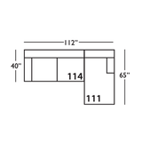 Cambria Tight Back Three Seat Sectional