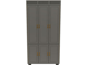 38" Unfinished 2 Drawer 4 Door Artefacts Vintage Wardrobe Hutch #07393