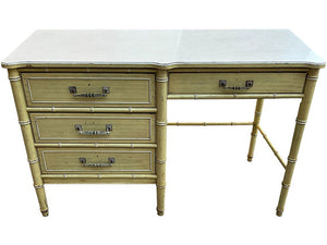 46.5" Unfinished 4 Drawer Henry Link Bamboo Style Vintage Desk #07580