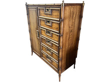 Load image into Gallery viewer, 45&quot; Finished 6 Drawer 1 Door Stanly Furniture Vintage Bamboo Style Tallboy #07967
