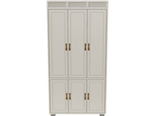 Load image into Gallery viewer, 38&quot; Unfinished 2 Drawer 4 Door Artefacts Vintage Wardrobe Hutch #07393
