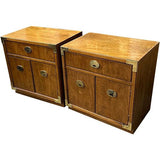 24" Unfinished 2 Door 1 Drawer Vintage 2 Side Table Set #08117